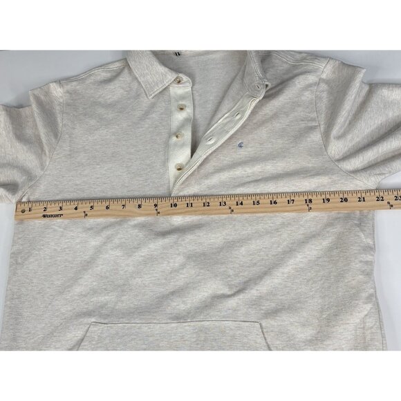 Criquet Collared Sweatshirt Men’s L Heathered Oatmeal Rugby ¼ Button Stretch - Picture 14 of 16